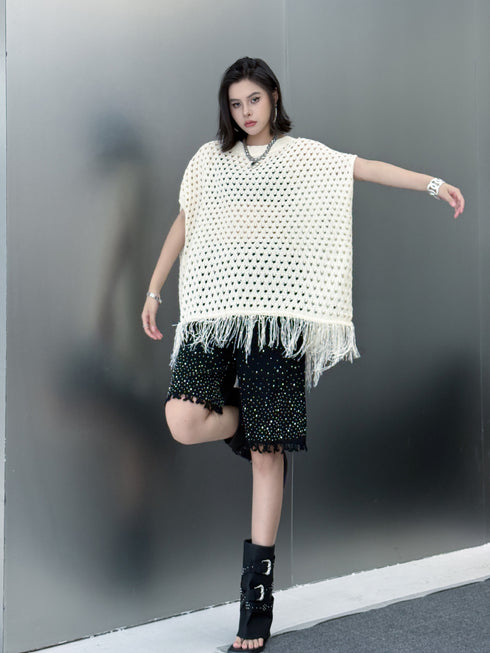 Fringe Knit Oversize Top